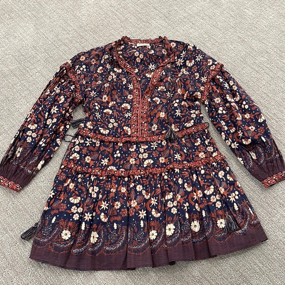 Ulla Johnson Dresses & Skirts - Ulla Johnson blue and orange floral print mini dress